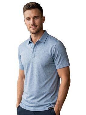 TravisMathew Polo The Heater Heather Light Blue Golf Shirt XXL
A